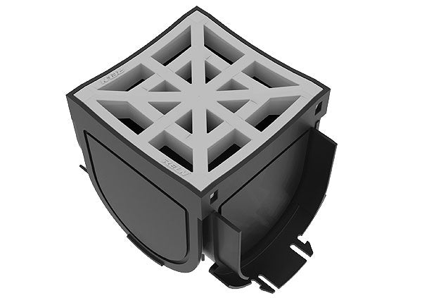 Load image into Gallery viewer, Storm Drain 4 Way Adapter Complete with Portland Grey Grate