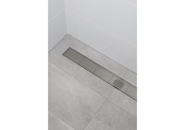 Load image into Gallery viewer, 32" Shower Drain with Linear Stainless Steel Grate