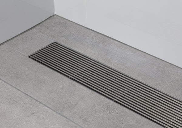 Load image into Gallery viewer, 32" Shower Drain with Linear Stainless Steel Grate