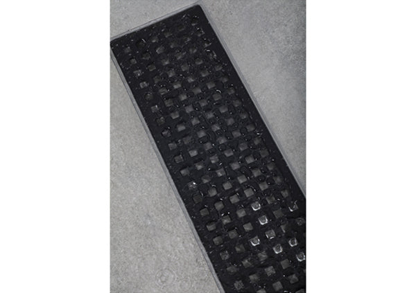 Load image into Gallery viewer, 32" Shower Drain with Square Matte Black Grate