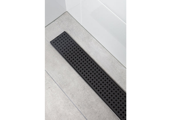 Load image into Gallery viewer, 32" Shower Drain with Square Matte Black Grate