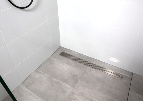 Load image into Gallery viewer, 32" Shower Drain with Square Stainless Steel Grate