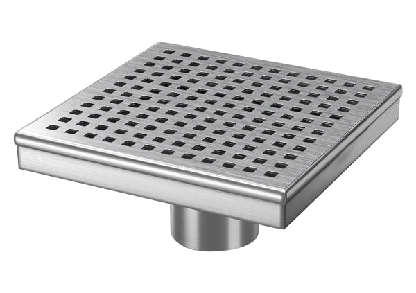 Load image into Gallery viewer, 6x6 Shower Drain with Square Stainless Steel Grate