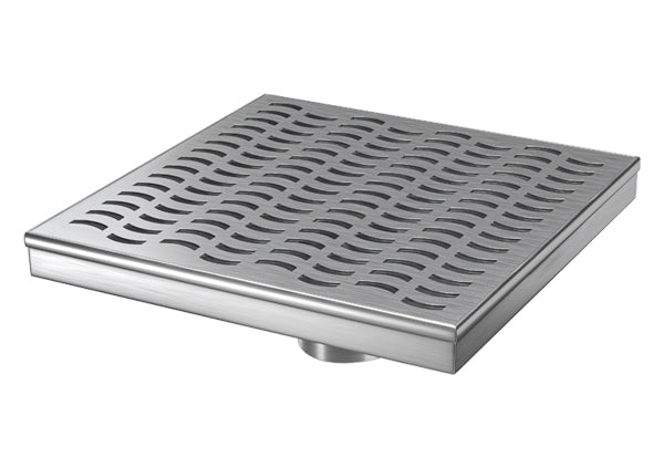 Load image into Gallery viewer, 8x8 Shower Drain with Wave Stainless Steel Grate