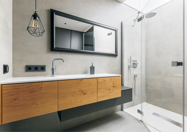 Load image into Gallery viewer, 32" Shower Drain with Square Stainless Steel Grate