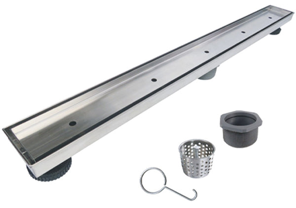 Load image into Gallery viewer, 32" Shower Drain with Tile Insert Stainless Steel Grate