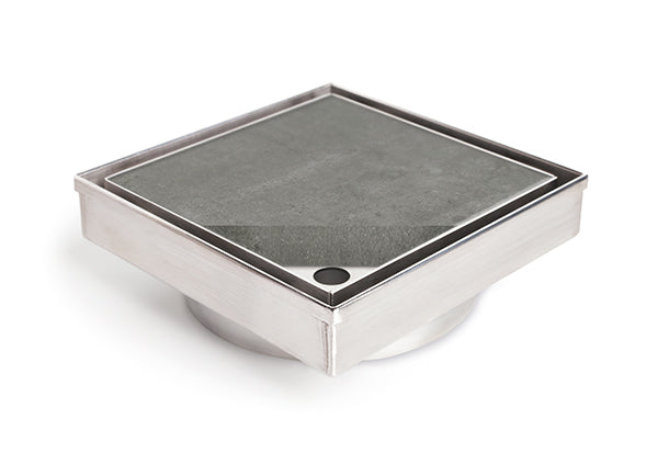 Load image into Gallery viewer, 4x4 Shower Drain with Tile Insert Stainless Steel Grate