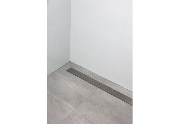 Load image into Gallery viewer, 32&quot; Shower Drain with Linear Stainless Steel Grate