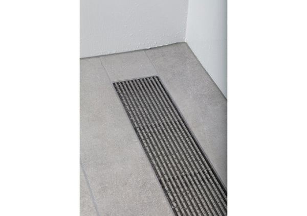 Stainless Steel Linear Drain for Curbless Shower, GRATE & FLANGE