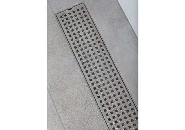 Load image into Gallery viewer, 24&quot; Shower Drain with Square Stainless Steel Grate