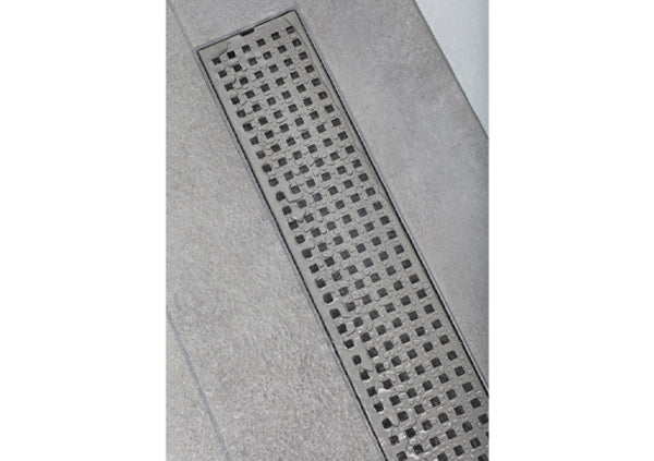 Load image into Gallery viewer, 32&quot; Shower Drain with Square Stainless Steel Grate