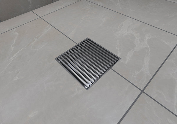 Geepas Floor Drain 150 X 150 MM - Stainless Steel Shower Drain